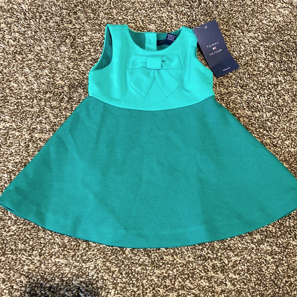 Tommy Hilfiger Green baby dress with diaper cover 3-6 Month
